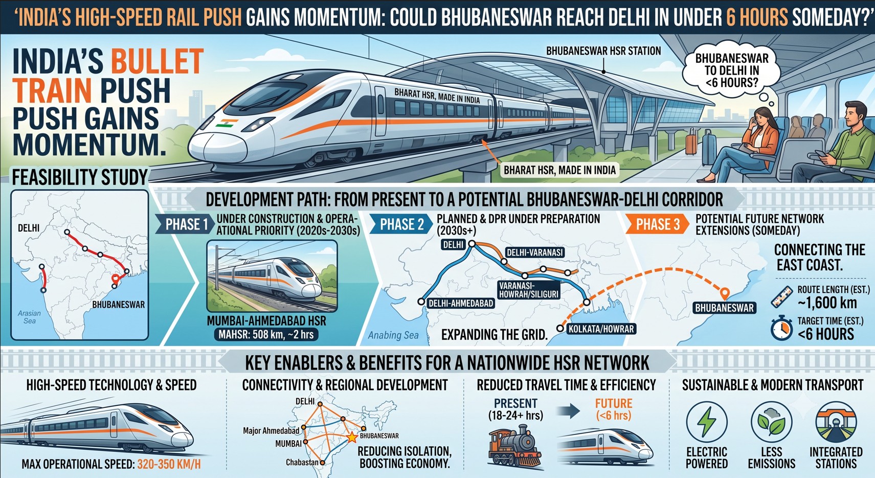 India's Bullet Train Push Gains Momentum: Could Bhubaneswar Reach Delhi in Under 6 Hours Someday?